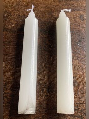 Set of Two White Taper Candles